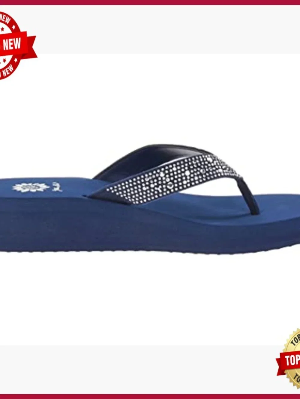 Women's Embellished Wedge Flip Flop Sandals Comfortable Casual